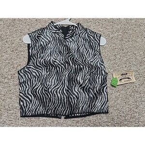 Vintage 1849 Authentic Ranchwear S Crop Shirt Women's 80 90 Zebra Print NWT USA